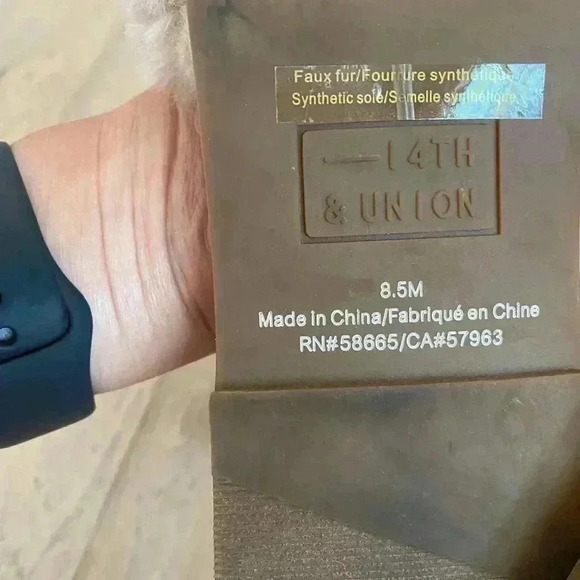 14th And Union Freyaa Faux Fur Slide Sandal In Beige Cappuccino size 8.5 - Picture 4 of 4